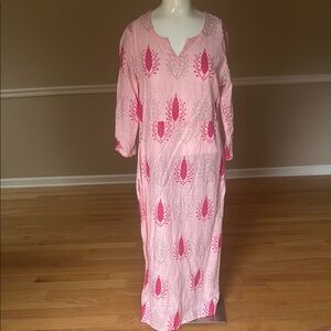 Khushal pink cotton caftan